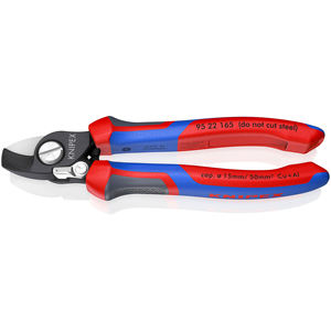 KNIPEX 95 22 165 กรรไกรตัดสายเคเบิลพร้อมสปริงเปิดและด้ามจับแบบสบายมือ ขัดเงา 165 มม. - Product Image 1