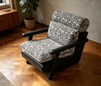 Fauteuil à bascule inclinable en bois de frêne, moderne, ergonomique, en tissu doux, pour hôtel, salon, relaxation