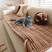 Paresseux Doux Flanelle Respirant Pet Mat Antidérapant Couch Cover Non-Shedding Plush Pet Sofa Cover Protector