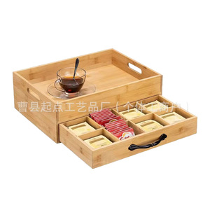<b>Wooden</b> Storage Box Rectangle With Compartments For Office <b>Desk</b> Organizer - Product Image 5