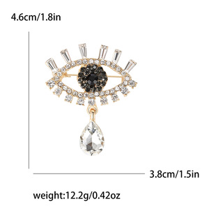 Broches de moda al por mayor para mujer, con diseño de ojo de diablo de cristal personalizado, broche de seguridad para niña, broche de zapatos con diamantes de imitación, azul y negro, para boda - Product Image 3