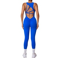 Nouvelle combinaison sans manches en tricot à dos éventail pour femme, idéale pour le yoga, le fitness et la course à pied