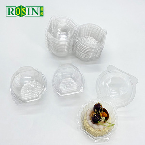 Hộp Bánh Cupcake Mini Tròn Bằng Nhựa Trong Suốt 2 Lỗ Tùy Chỉnh Có Nắp Vòm - Product Image 1