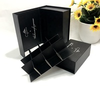 Coffrets cadeaux magnétiques de luxe noirs pour thé chocolat truffe recouvert d'emballage de fraise stratification brillante gaufrage revêtement UV