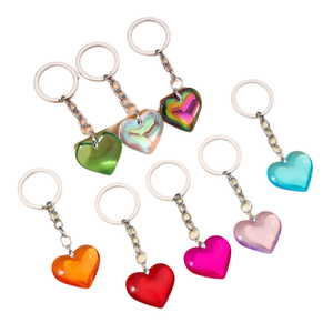 Wholesale Price Crystal Crafts Clear Quartz Gemstone Heart DIY Durable Glass Keychains Gifts Eco-Friendly Natural