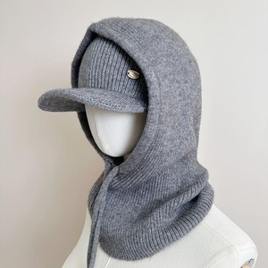 Bonnet cache-cou intégré épaissi pour femme, col cache-oreilles polyvalent en tricot, idéal automne-hiver - Product Image 5