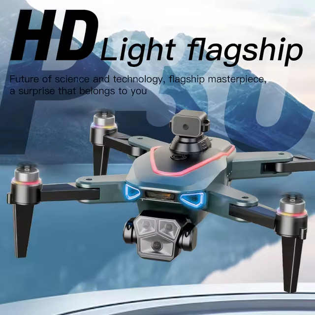 Hot Selling P30 Mini Drone with Camera Large Remote Screen RGB Lights GPS RC UAV Toy for Beginner Kids