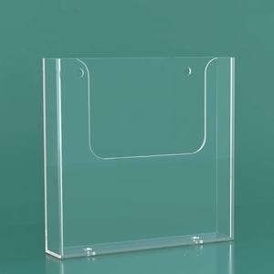 Soporte acrílico de gran capacidad para documentos montado en la pared, caja de almacenamiento de volantes organizada, estante transparente para folletos de oficina - Product Image 2