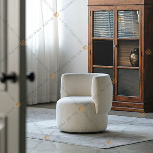 Sofá de tela moderno BILIDO, silla de cordero, sofá giratorio individual de terciopelo, sillón de ocio Simple para sala de estar - Product Image 4