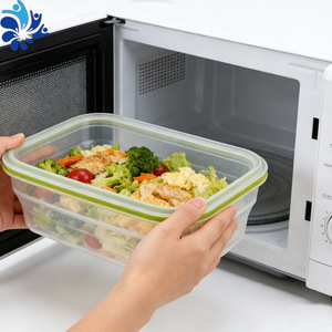 Rectangular Folding Silicone <b>Lunch</b> <b>Box</b> 400ml 600ml 900ml 1200ml Microwave Safe Transparent With <b>Plastic</b> Lid - Product Image 5