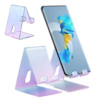 Support de téléphone créatif en acrylique double carré style INS, présentoir de comptoir en plastique transparent épaissi pour téléphones et pots