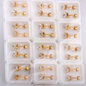 Pendientes de Zirconia con Diseño Personalizable al por Mayor, Joyería Coreana de Navidad para Mujer y Hombre, Pendientes para Chica - Product Image 4