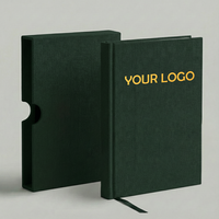 Carnet de notes/agenda personnalisé en lin avec étui, design moderne, reliure spirale, édition cadeau