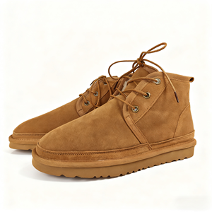 Sepatu Hiking Kulit Sapi Asli Model Terbaru untuk Musim Gugur & Dingin, Tali Sepatu, Warna Alami, Sepatu Kasual - Product Image 2