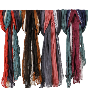 High Quality 100% Polyester Ombre <b>Scarf</b> Hijab Breathable Soft 70*175 Long Crepe Splicing Floral Women Headscarves Turbans Leaf - Product Image 2