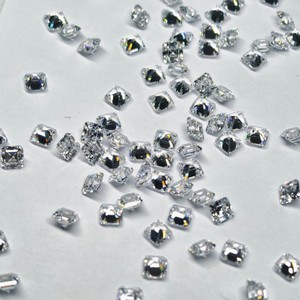 Asche Asscher Cut Cubic Zirconia Gemstone White Square For Jewelry Making - Product Image 4