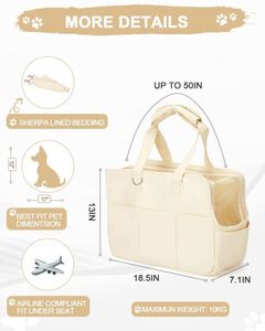 Échantillon gratuit - Sac de transport pour chien et chat, vente chaude 2023, capacité jusqu'à 20 lbs, sac en polyester avec côtés souples pour chiens et chats - Product Image 2