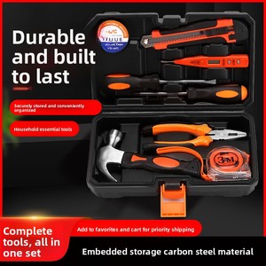 Set Completo di Utensili Manuali in Acciaio al Carbonio per Riparazioni Domestiche e Automobilistiche, Kit Combinato con Cassetta degli Attrezzi - Product Image 2