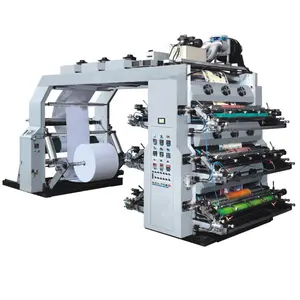 High Speed Max.150m/min Six 6 Colors Chamber Doctor Blades Flexographic Flexo Printing Machine for Printing BOPP PE Plastic Film