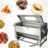 Volledig automatische industriële aardappelwas- en schilmachine, populaire commerciële fruit- en groentewasmachine