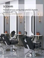 Chaise de salon de coiffure tendance rouge, chaise de coupe et de coloration de cheveux, salon de coiffure, peut être relevée pour s'asseoir, chaise de barbier