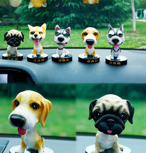 Figura de Perro de Resina, <span class=keywords><strong>Mini</strong></span> Estatua de Perro, Cabeza Móvil de Bulldog, Adorno para el Tablero del Coche, Figura de Acción, Novedad 2023 - Product Image 2