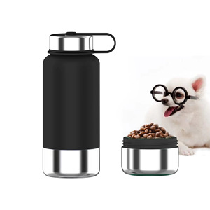 Grande tasse en acier inoxydable de 1 l avec fond amovible, design classique pour les animaux de compagnie en promenade en extérieur - Product Image 6