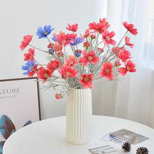 Fleur artificielle Cosmos à 6 têtes, décoration intérieure en <span class=keywords><strong>soie</strong></span>, bouquet en <span class=keywords><strong>soie</strong></span> pour meuble TV, accessoire <span class=keywords><strong>de</strong></span> photographie - Product Image 1
