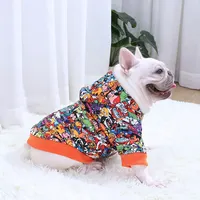 Hot Sale Modedesigner Hund Warmer Mantel Modische Bunte Muster Hunde kleidung Haustier Stoff Pullover Hoodie