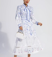 Robes d'Affaires de Carrière pour Femmes, Certifiées ISO, OEM, Haute Qualité, Maxie Florales en Crêpe pour Dames de Bureau, Respirantes et Éco-Responsables
