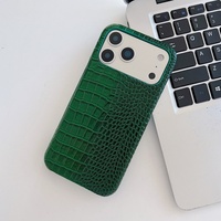 Étui de téléphone portable en cuir imprimé crocodile de luxe, coque arrière rigide pour iPhone 11 12 13 14 15 16 17 Pro Max, fabrication d'usine