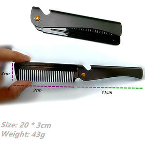 Peigne métallique personnalisé à double fonction, pour hommes, en acier inoxydable, portable, ouvre-bouteille de bière - Product Image 5