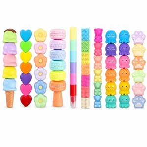 Marcadores Macron Coloridos, Lindos y Kawaii, con Forma de Animal, Pulpo, Flor, Corazón, Diseño de Osito de Dibujos Animados, Multicolor, Apilables, <span class=keywords><strong>Pastel</strong></span>, para Manualidades - Product Image 1