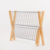JIABAO Égouttoir à vaisselle pliable en bois à 2 niveaux pour ustensiles de cuisine, couteaux et fourchettes