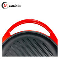 Poêle ronde de luxe en fonte antiadhésive de 10 ''25cm pour barbecue
