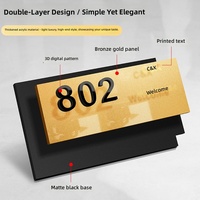 Plaque de numéro de maison autocollante, plaque de numéro de porte pour hôtel ou maison d'hôtes, plaque de numéro de chambre en acrylique de qualité supérieure avec texte personnalisable