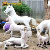 Benim Dino AA008 gerçekçi Animatronic hayvan alışveriş merkezi dekorasyon robotik Unicorn