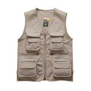 Gilet Cargo 100 % Coton Multi-Poches pour <span class=keywords><strong>Homme</strong></span>, Idéal Escalade, Tir, Photographie, Pêcheur et Journaliste - Product Image 4