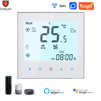 Termostat AC Tuya 24v Wifi Smart Central AC Thermostat Dua Pipa Empat Pipa AC110v 220v Sistem Pendingin Pemanas Lantai Rumah Hotel