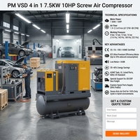 Compresseur d'air à vis Airhorse 230V/460V/60Hz norme américaine 10HP/39CFM/116PSI certifié ASME pour atelier de carrosserie automobile