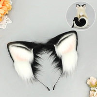 S0011 Ensemble Oreilles et Queue de Chien Halloween, Bandeau Cosplay Shiba Inu et Queue en Fausse Fourrure, Accessoire de Costume Anime Expo pour Adultes, Adolescents et Enfants