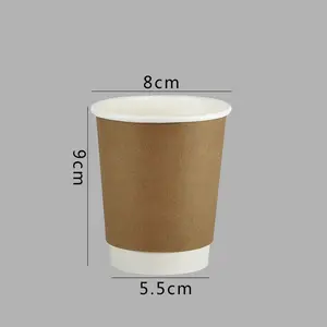 Kingwin 3/4/7/8/9/12/16 Oz Logo personnalisé Gobelet en papier de revêtement PE écologique Tasses à café jetables avec couvercle