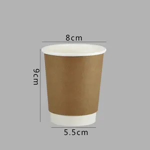 Kingwin 3/4/7/8/9/12/16 Oz Aangepast Logo Milieuvriendelijk Pe Coating Papier Cup Wegwerp Koffie Kopjes Met Deksel