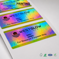 Stiker Holografik untuk Botol, Custom Prisma Pelangi Glitter Film, Cetak Tinta Hijau, Potongan Persegi Panjang, Ukuran Sesuai Label Botol, Grosir dalam Jumlah Besar