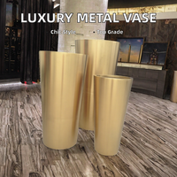 Offre Spéciale de luxe moderne en acier inoxydable fleur planteur grand argent or extérieur hôtel sol vase pour hôtels