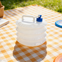 Bouteille d'eau pliable 5L/5.28QT/1.32GAL, pliable en accordéon, légère, récipient d'eau pliable pour le camping en plein air, les voyages