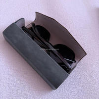 Étui à lunettes rigide en cuir PU léger et élégant M&Y avec logo personnalisé, boîte de rangement rétro pour lunettes, antichoc, 6 pouces+