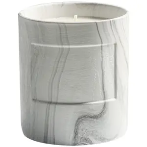 奢华经典多风格灰色空大理石陶瓷蜡烛杯烛台蜡烛制作定制标志容器