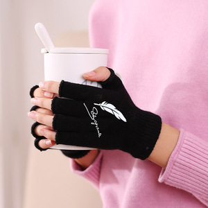 Winter Fingerless Knitted Gloves Cotton Warm Touchscreen Unisex Sports Cycling Gloves - Product Image 4
