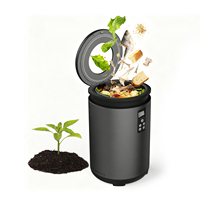 Broyeur de déchets alimentaires électrique inodore de 4,5 litres, bac de compostage et de recyclage avec écran LED et acier inoxydable pour usage domestique